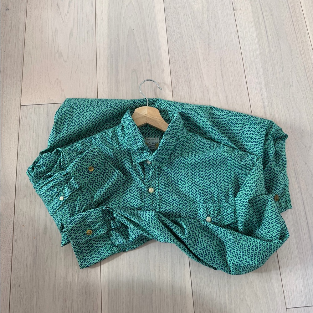 [Scotch & Soda] Green and Blue Patterned Casual Button Down Shirt